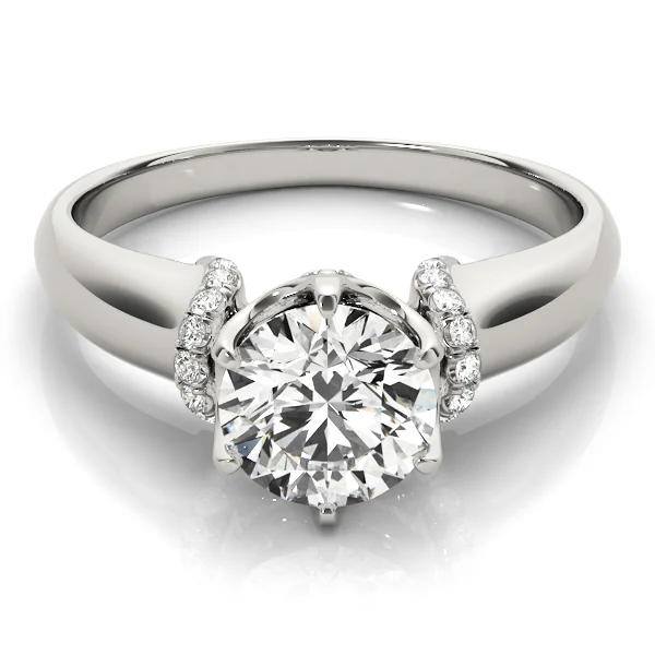 Solitaire Cluster Sides Engagement Rings - Image 3