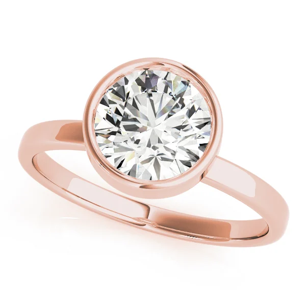 Solitaire Bezel Set Round Engagement Ring - Image 9