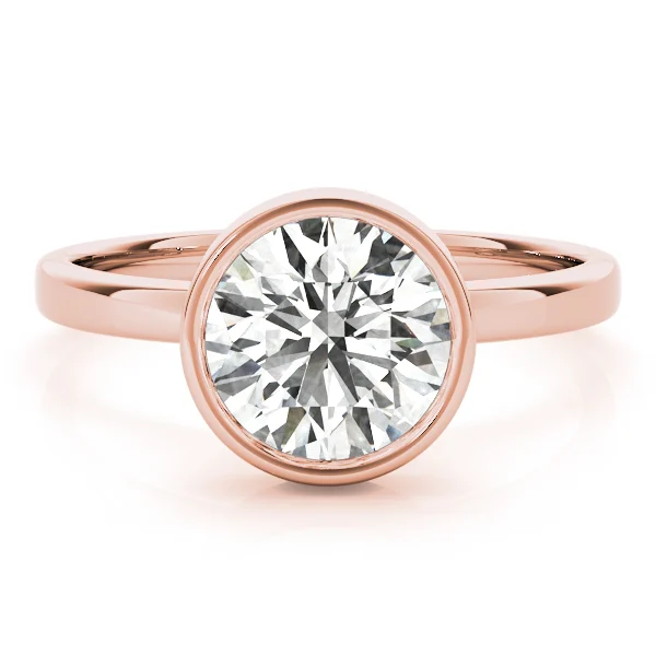 Solitaire Bezel Set Round Engagement Ring - Image 12