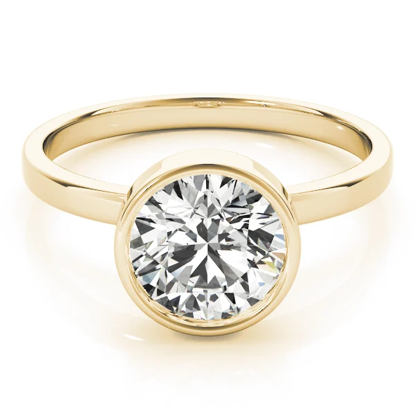 Solitaire Bezel Set Round Engagement Ring - Image 7