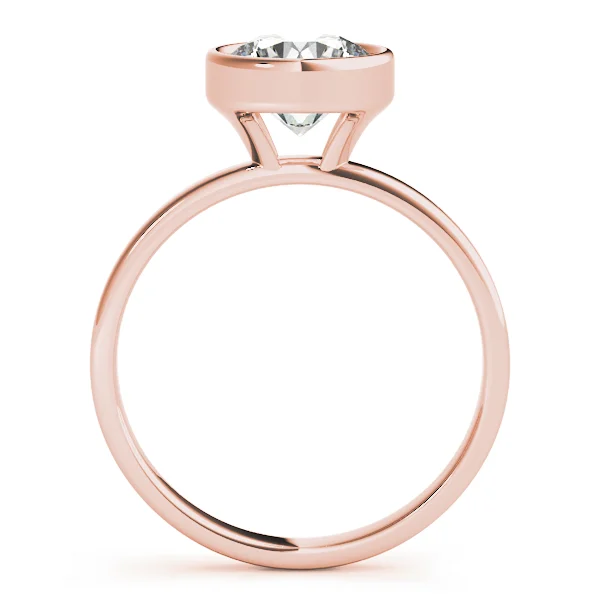 Solitaire Bezel Set Round Engagement Ring - Image 10
