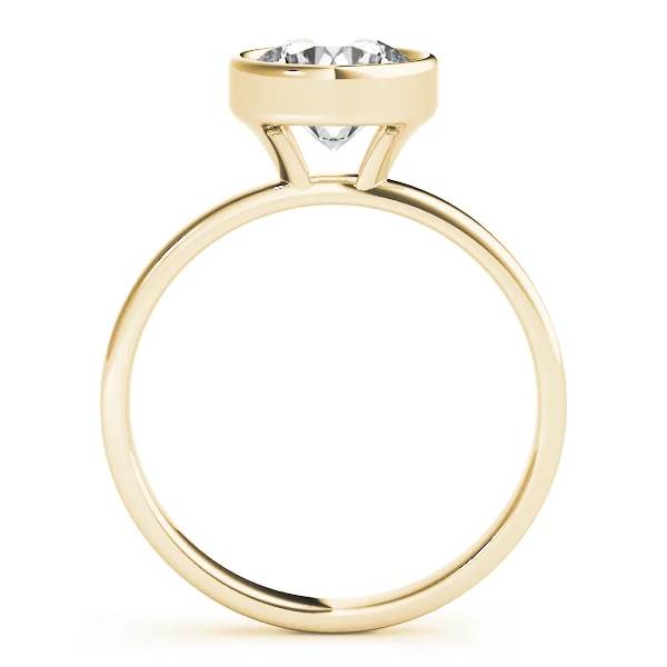 Solitaire Bezel Set Round Engagement Ring - Image 6