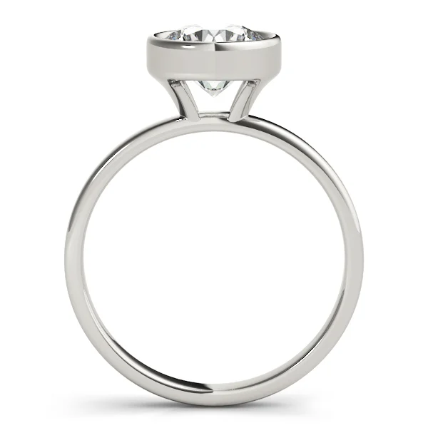 Solitaire Bezel Set Round Engagement Ring - Image 2