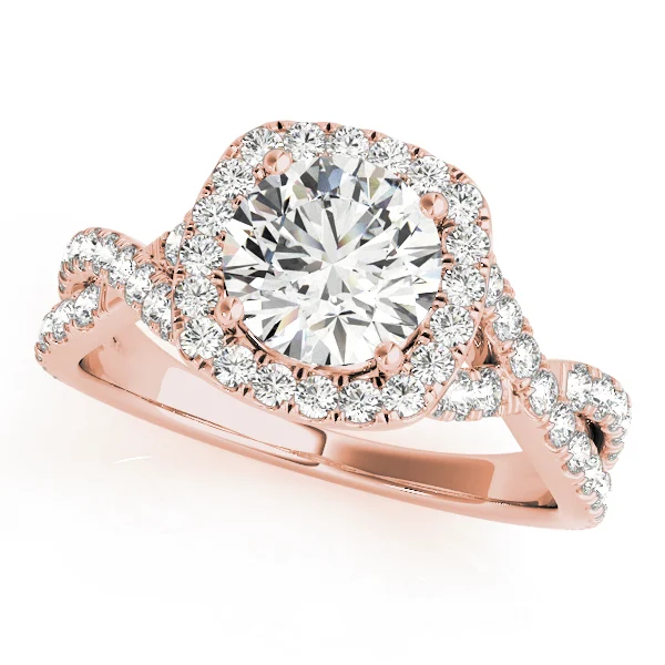 Twisted Split Shank Halo Engagement Ring - Image 7
