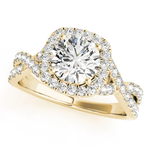 Twisted Split Shank Halo Engagement Ring - Image 4