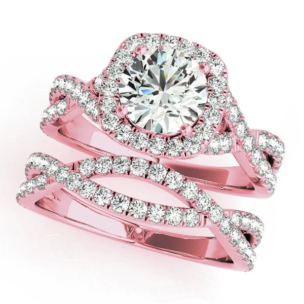 Twisted Split Shank Halo Engagement Ring - Image 9