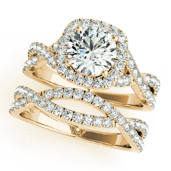 Twisted Split Shank Halo Engagement Ring - Image 6