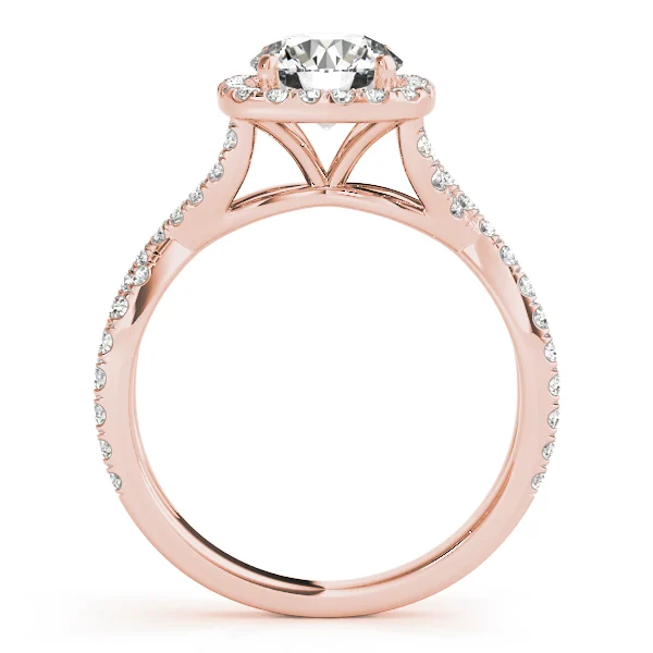 Twisted Split Shank Halo Engagement Ring - Image 8
