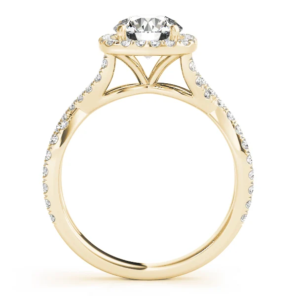 Twisted Split Shank Halo Engagement Ring - Image 5