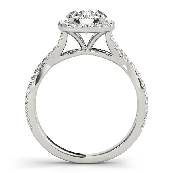 Twisted Split Shank Halo Engagement Ring - Image 2