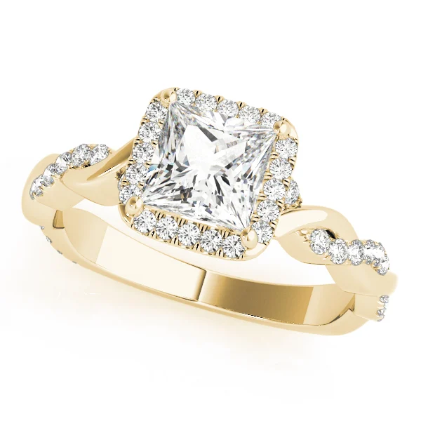 Braided Shank Prong Set Halo Engagement Ring - Image 5