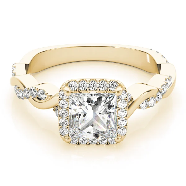 Braided Shank Prong Set Halo Engagement Ring - Image 7