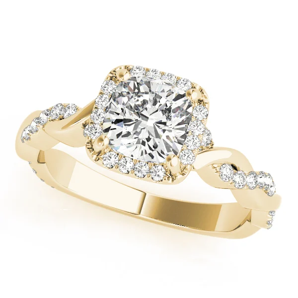 Twisted Shank Halo Cushion Shape Engagement Rings - Image 5