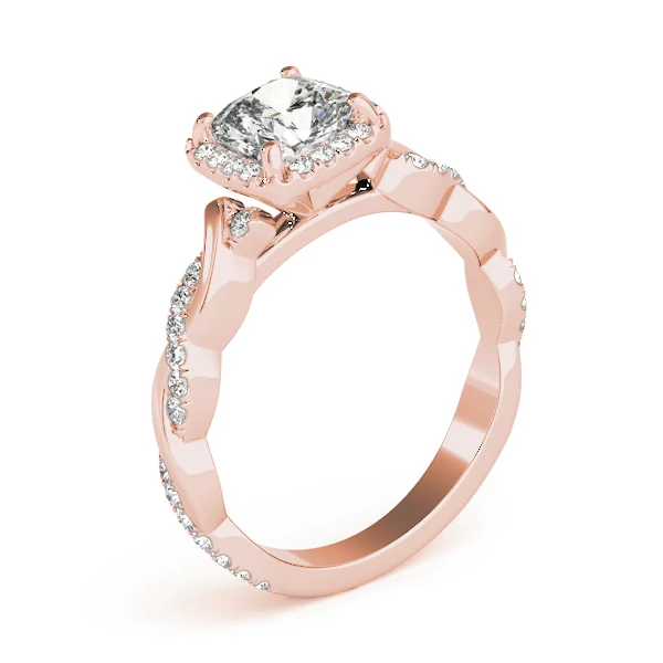 Twisted Shank Halo Cushion Shape Engagement Rings - Image 12