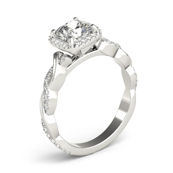 Twisted Shank Halo Cushion Shape Engagement Rings - Image 4