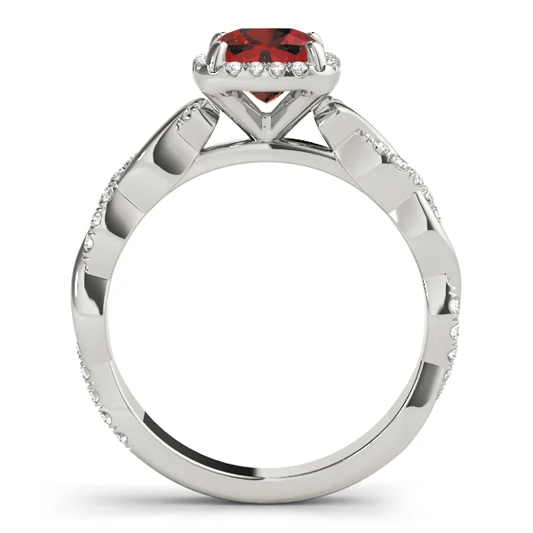 Twisted Shank Halo Cushion Shape Engagement Rings - Image 14
