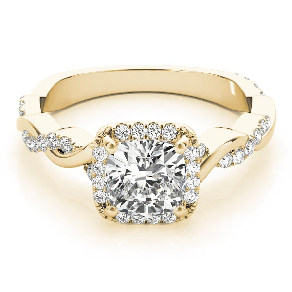 Twisted Shank Halo Cushion Shape Engagement Rings - Image 7