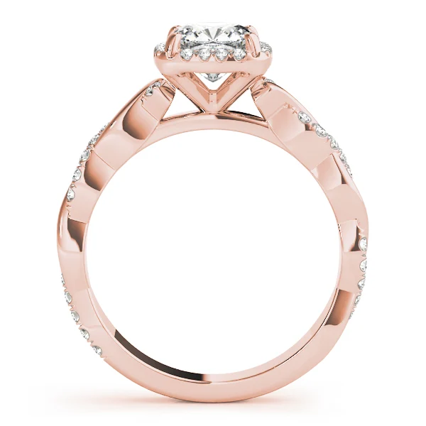 Twisted Shank Halo Cushion Shape Engagement Rings - Image 10