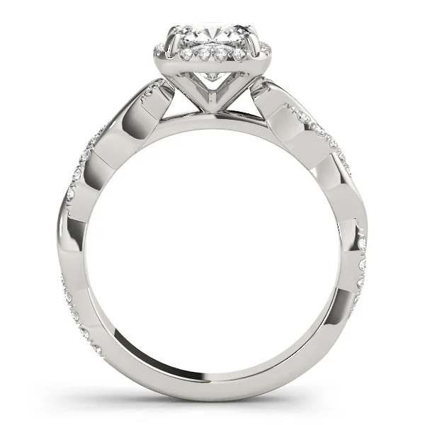 Twisted Shank Halo Cushion Shape Engagement Rings - Image 2