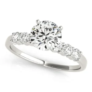 Single Row Shared Prong Engagement Rings