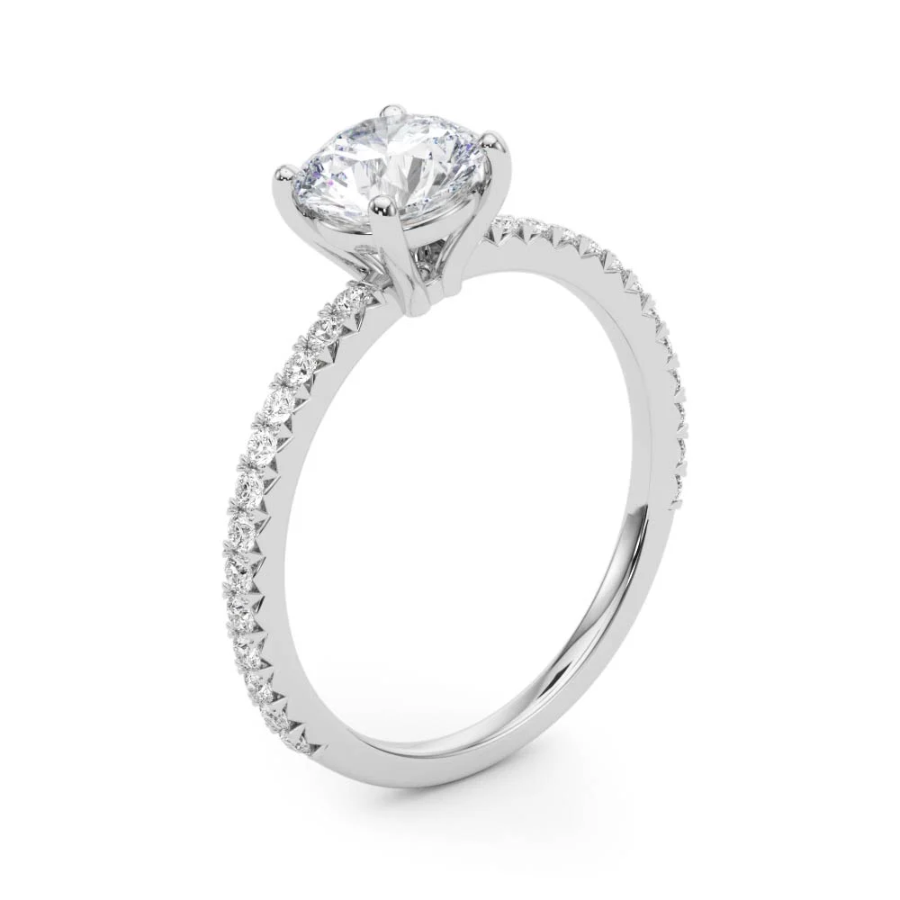 Single Row Round Engagement Ring - Image 4