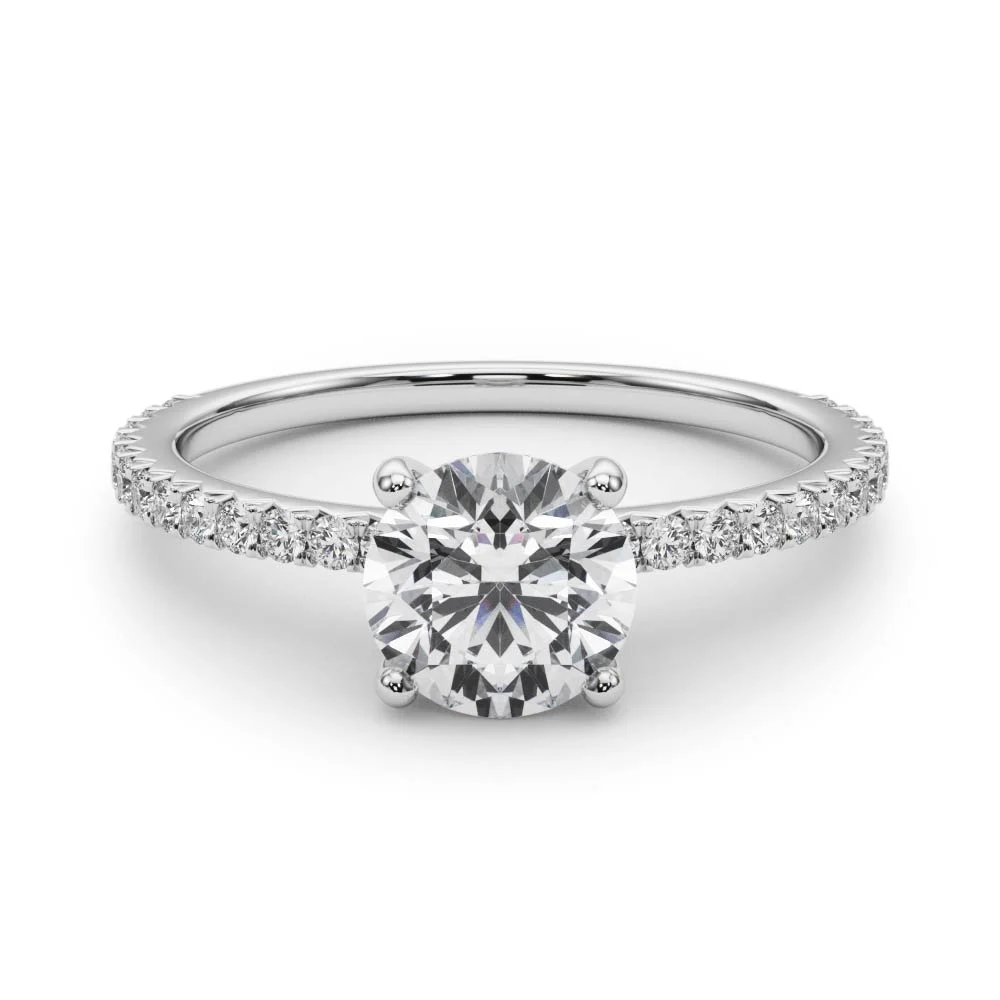 Single Row Round Engagement Ring - Image 3