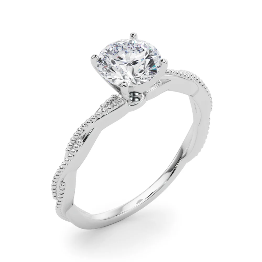 Twisting Milgrain Engagement Ring - Image 4