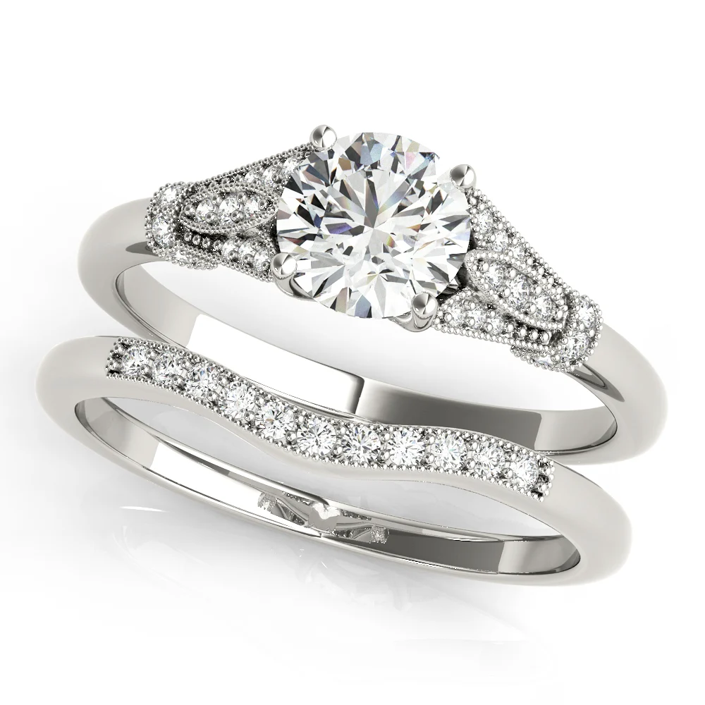 Vintage Marquise Shape Milgrain Engagement Rings - Image 3