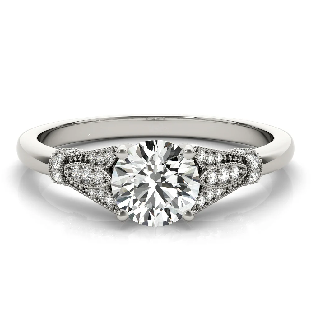 Vintage Marquise Shape Milgrain Engagement Rings - Image 4