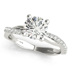 Twisting Diamond Accented Engagement Ring