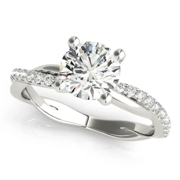 Twisting Diamond Accented Engagement Ring