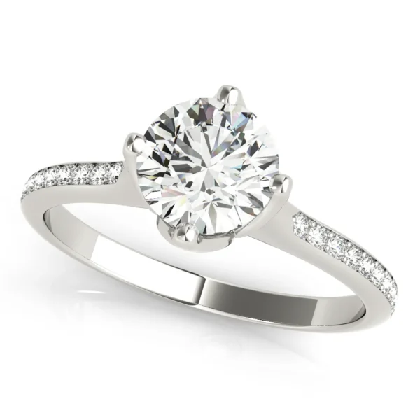 Single Row Prong Set Engagement Ring