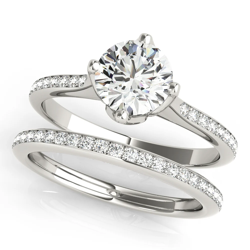 Single Row Prong Set Engagement Ring - Image 3