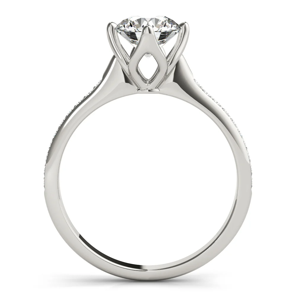 Single Row Prong Set Engagement Ring - Image 2