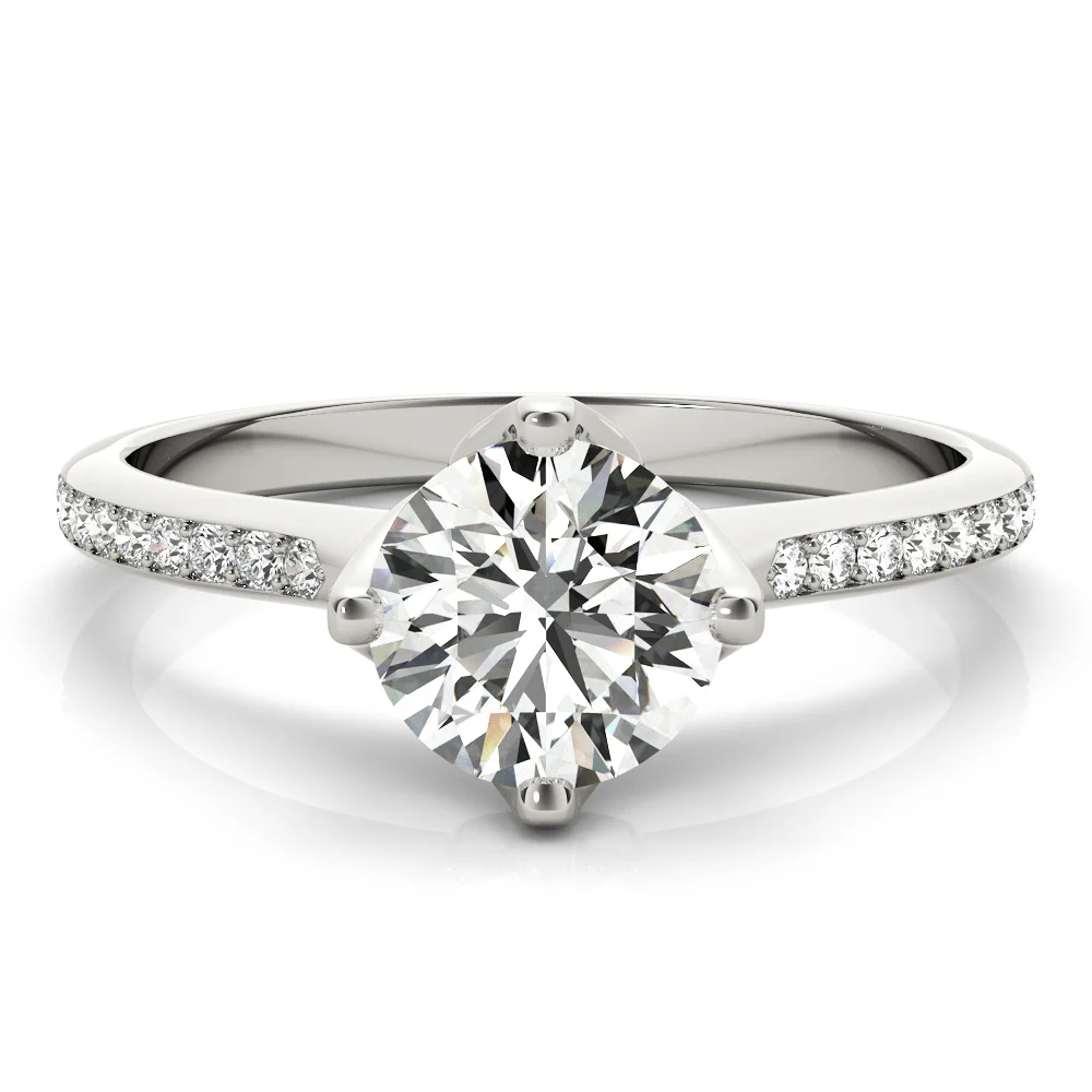 Single Row Prong Set Engagement Ring - Image 4