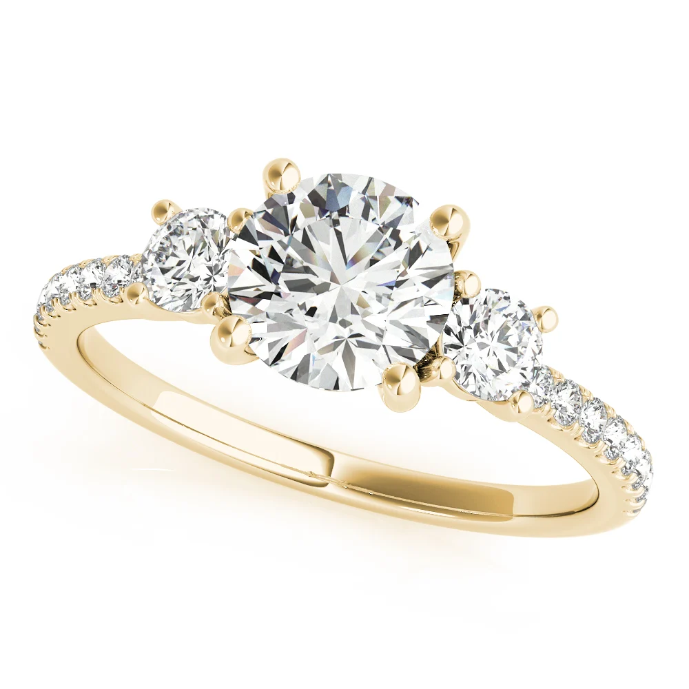 3-Stone Solitaire Split Prong Engagement Ring - Image 5