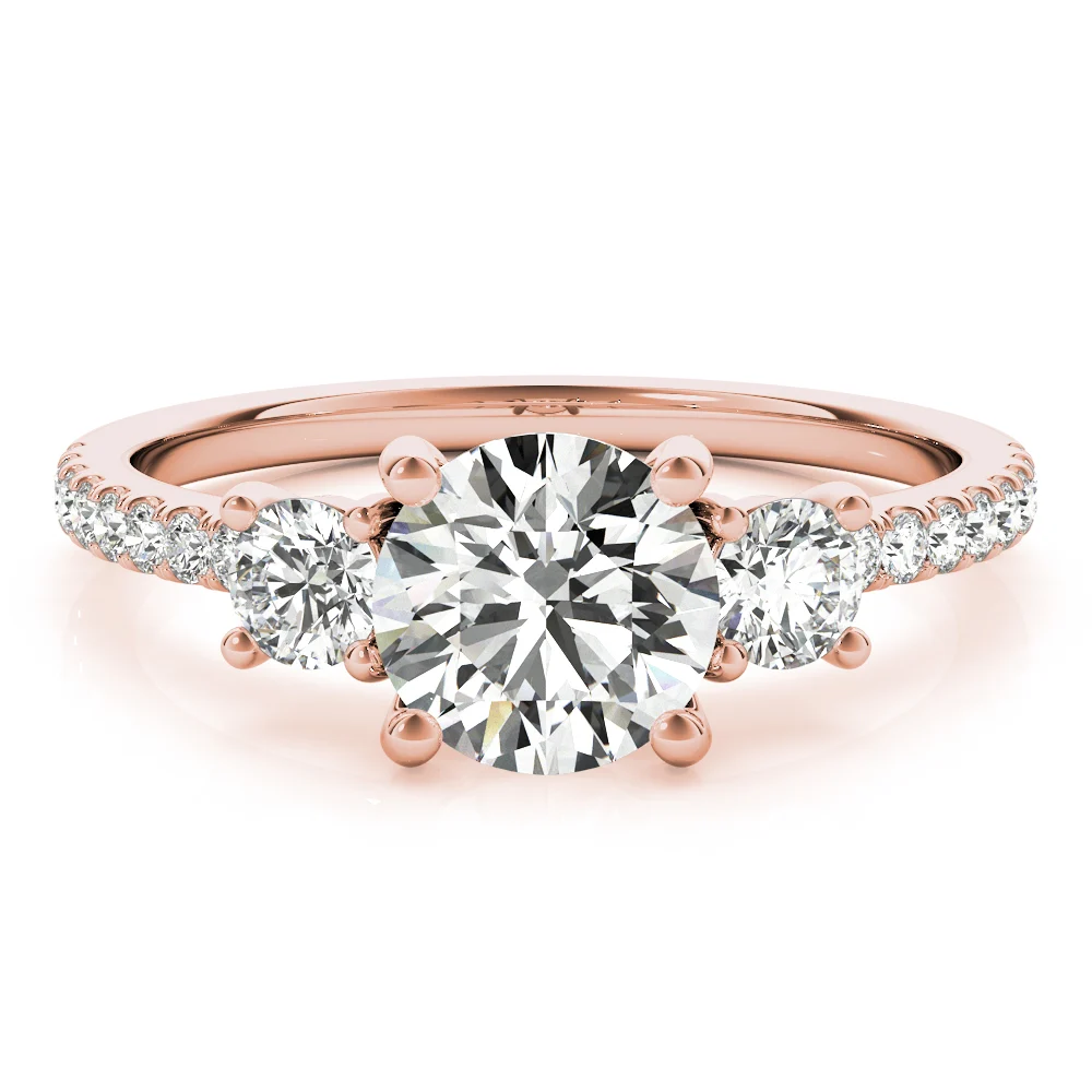 3-Stone Solitaire Split Prong Engagement Ring - Image 12