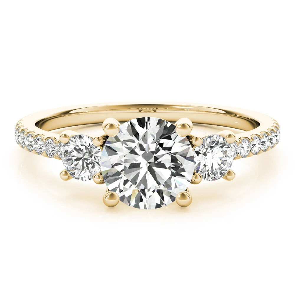 3-Stone Solitaire Split Prong Engagement Ring - Image 8