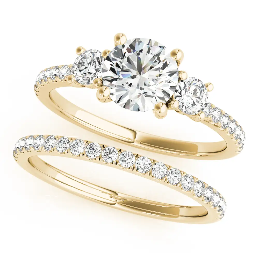 3-Stone Solitaire Split Prong Engagement Ring - Image 7