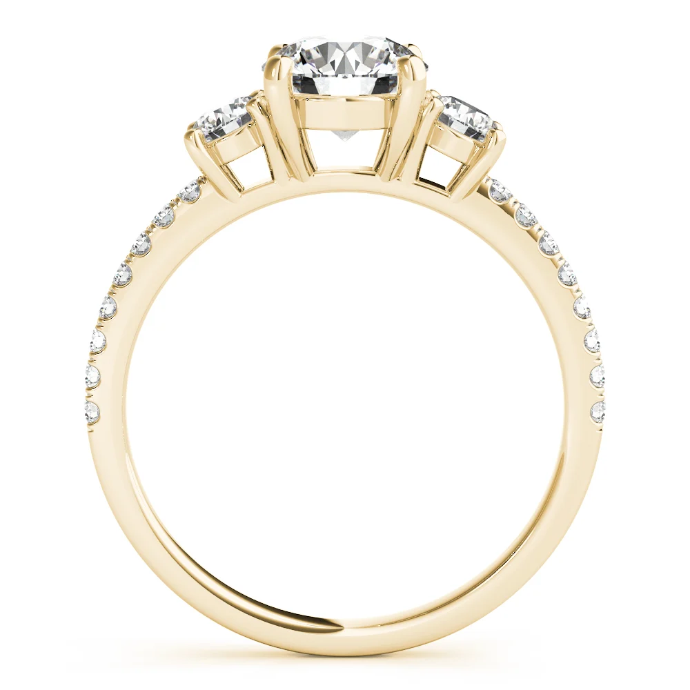 3-Stone Solitaire Split Prong Engagement Ring - Image 6