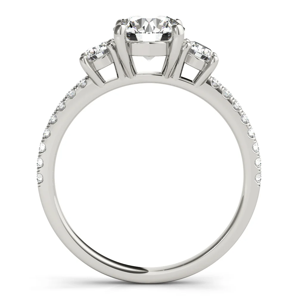 3-Stone Solitaire Split Prong Engagement Ring - Image 2
