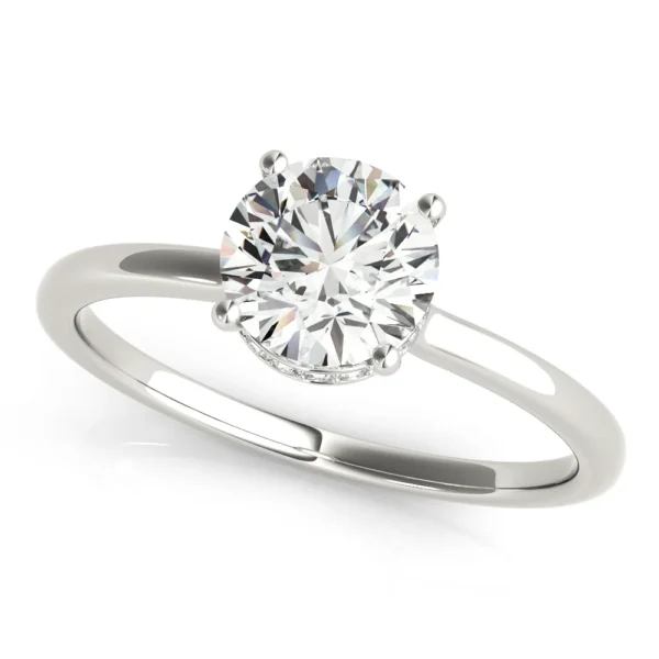 Round Hidden Halo Engagement Ring