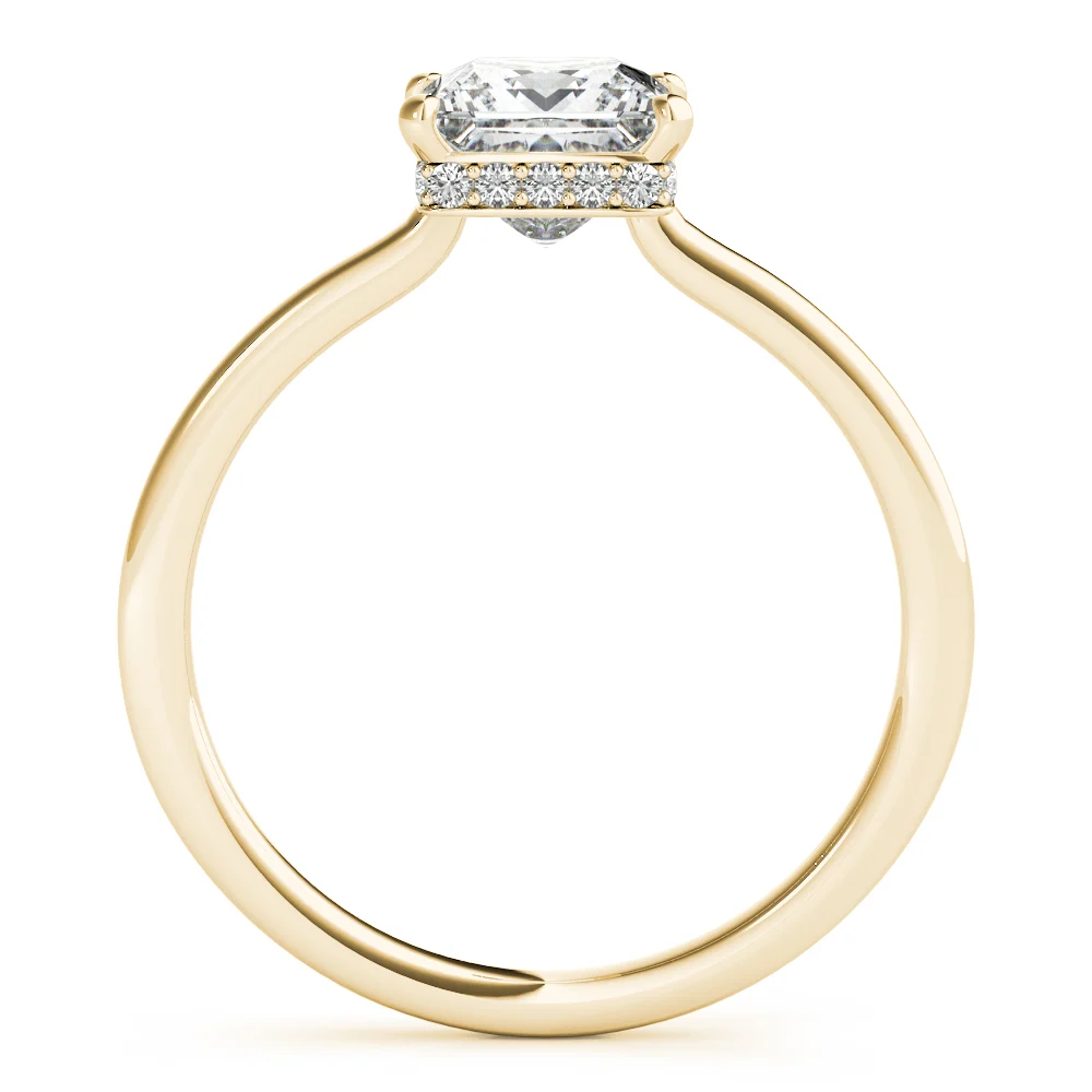 Square & Princess Cut Hidden Halo Engagement Ring - Image 7