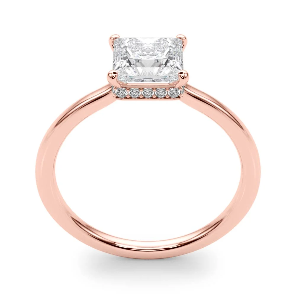 Square & Princess Cut Hidden Halo Engagement Ring - Image 15