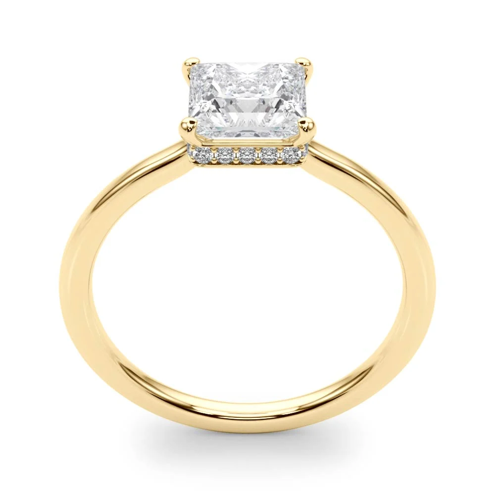 Square & Princess Cut Hidden Halo Engagement Ring - Image 10