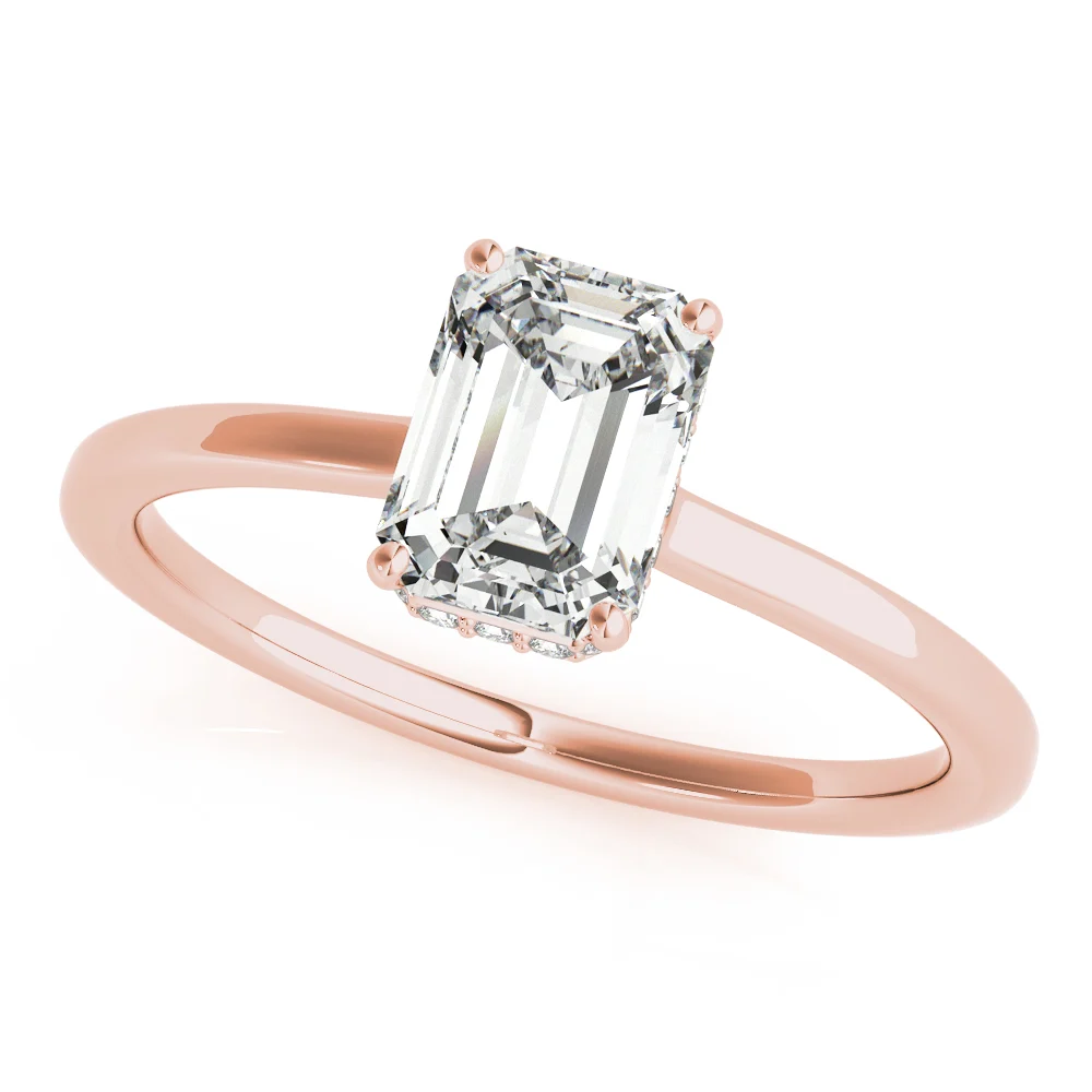 Solitaire Emerald-Cut Engagement Ring - Image 9