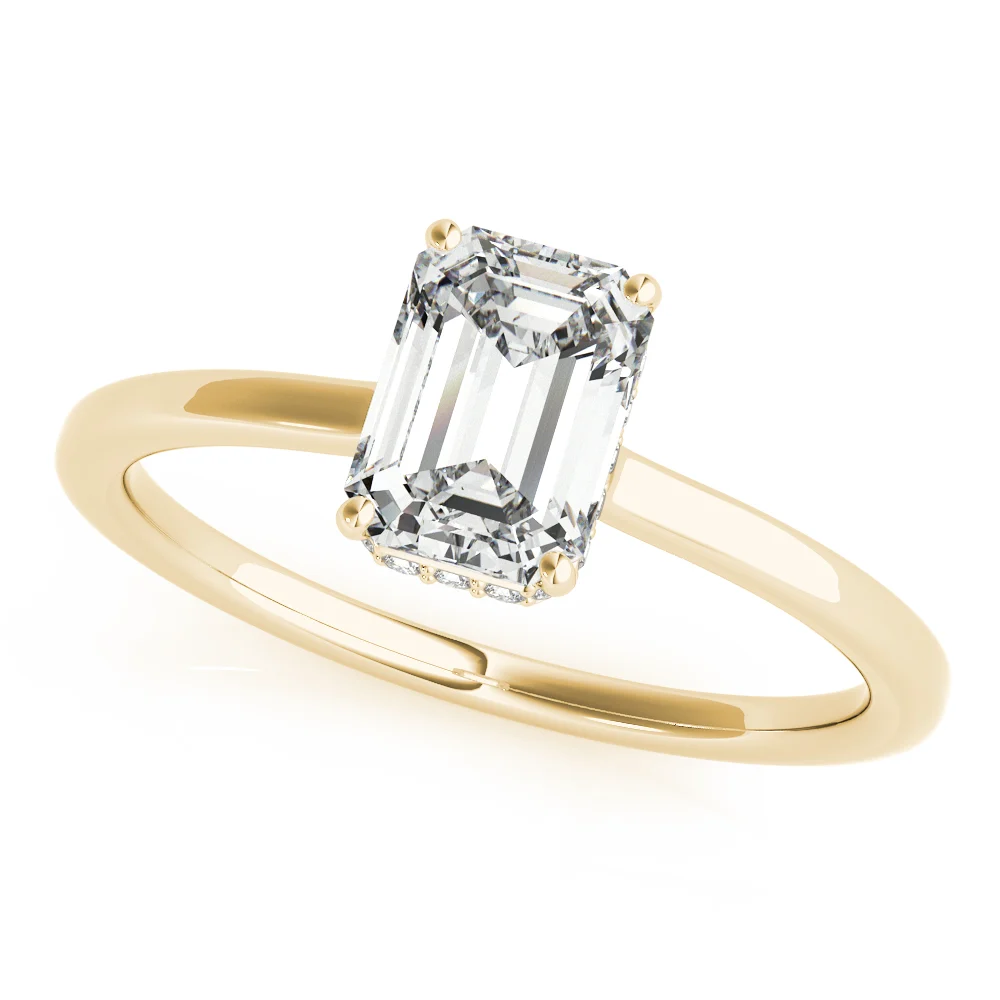 Solitaire Emerald-Cut Engagement Ring - Image 5