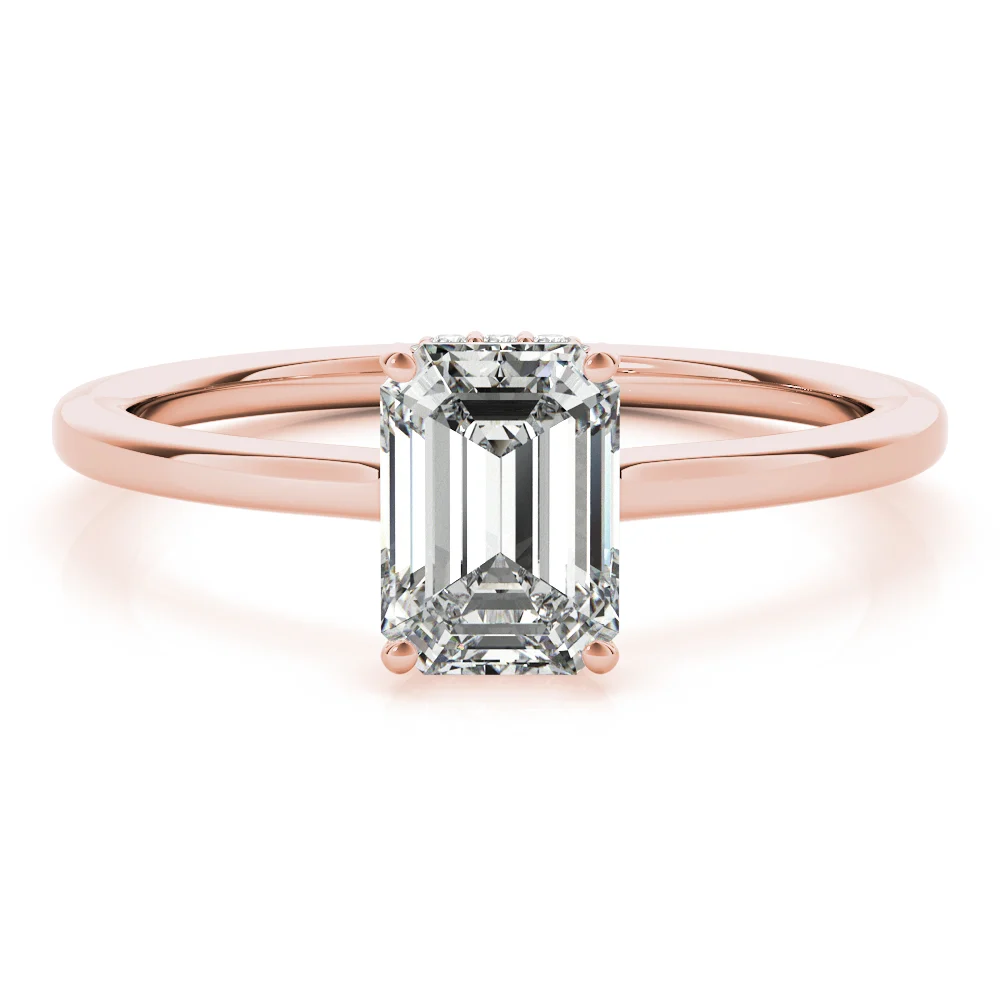 Solitaire Emerald-Cut Engagement Ring - Image 12