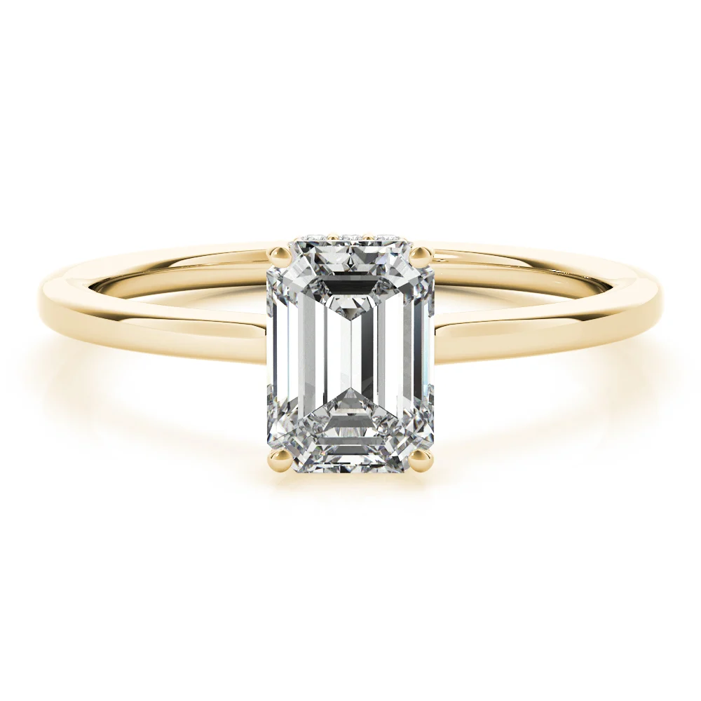 Solitaire Emerald-Cut Engagement Ring - Image 8