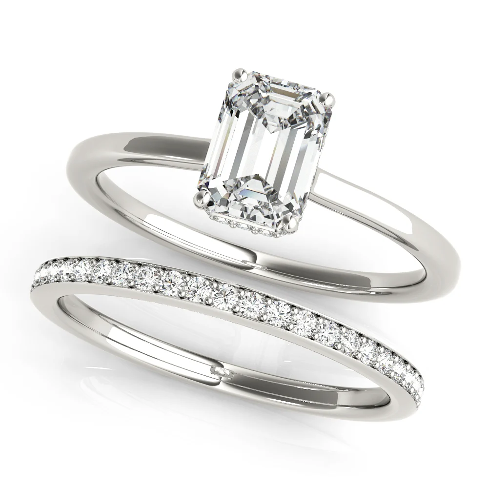 Solitaire Emerald-Cut Engagement Ring - Image 3
